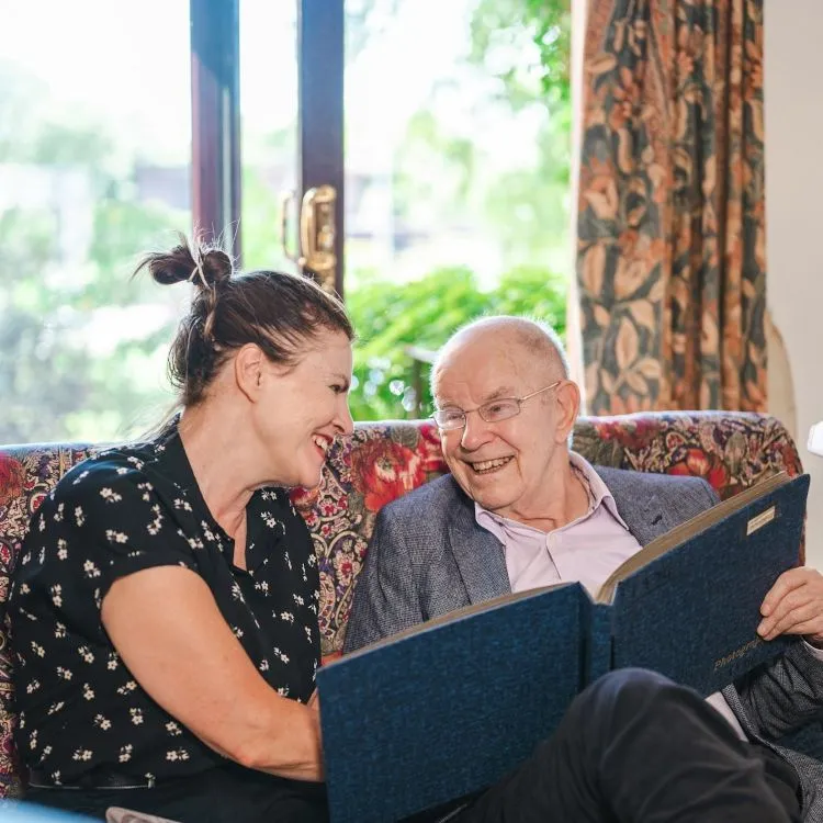 Family discussing senior care options in Michigan