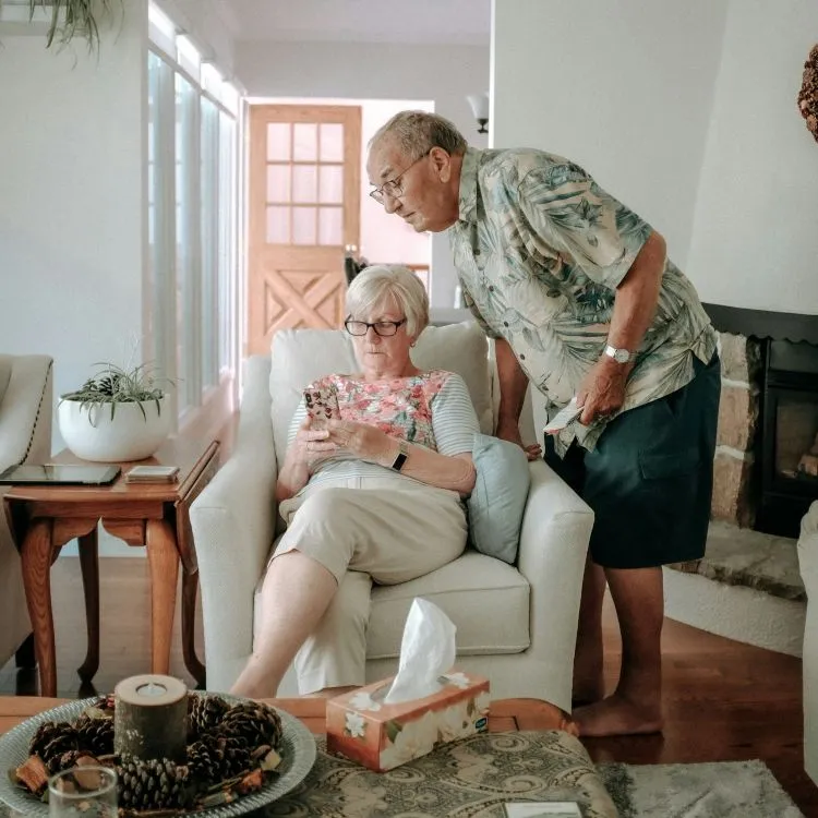 Advisor helping senior with care planning